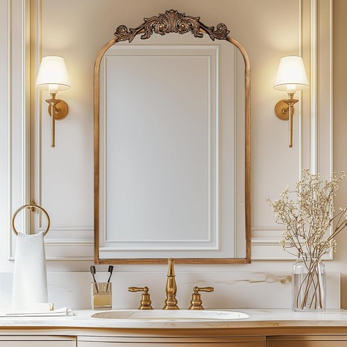 19x31 gold arched mirror - gold,